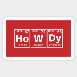 Howdy (Ho-W-Dy) Periodic Elements Spelling Sticker